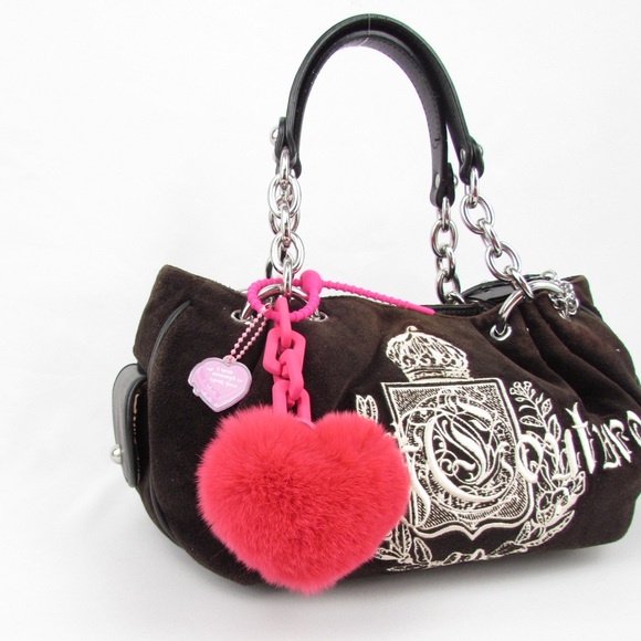 Pink Soft Plush Love Chain Keychain, Car Keychain and Bag Charm - Picture 3 of 4